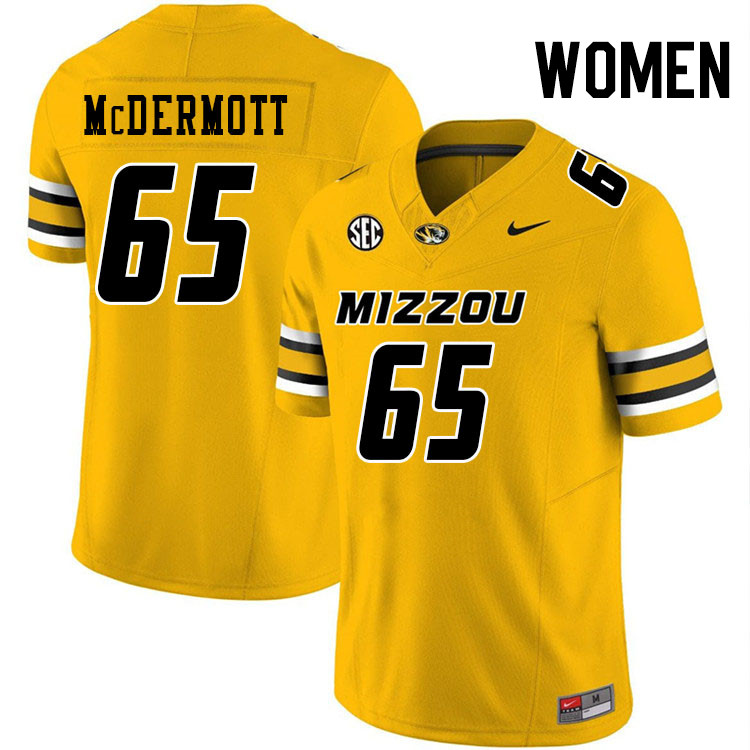 Women #65 Henry McDermott Missouri Tigers College Football Jerseys Stitched-Gold